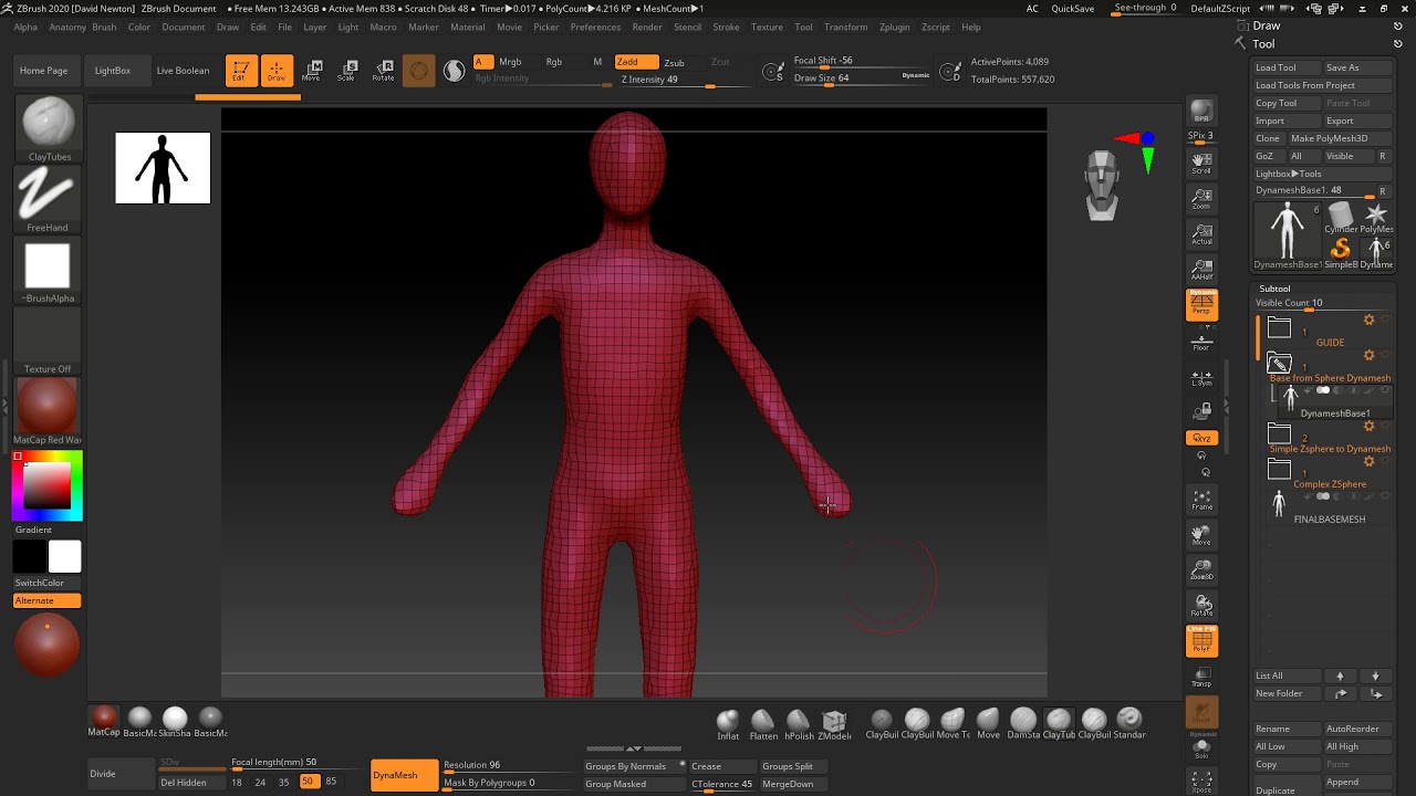 heo to start a body on zbrush