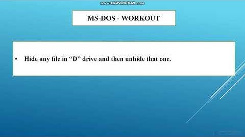 MS-DOS - Part - 5 - Command- ATTRIB, HIDE, UNHIDE