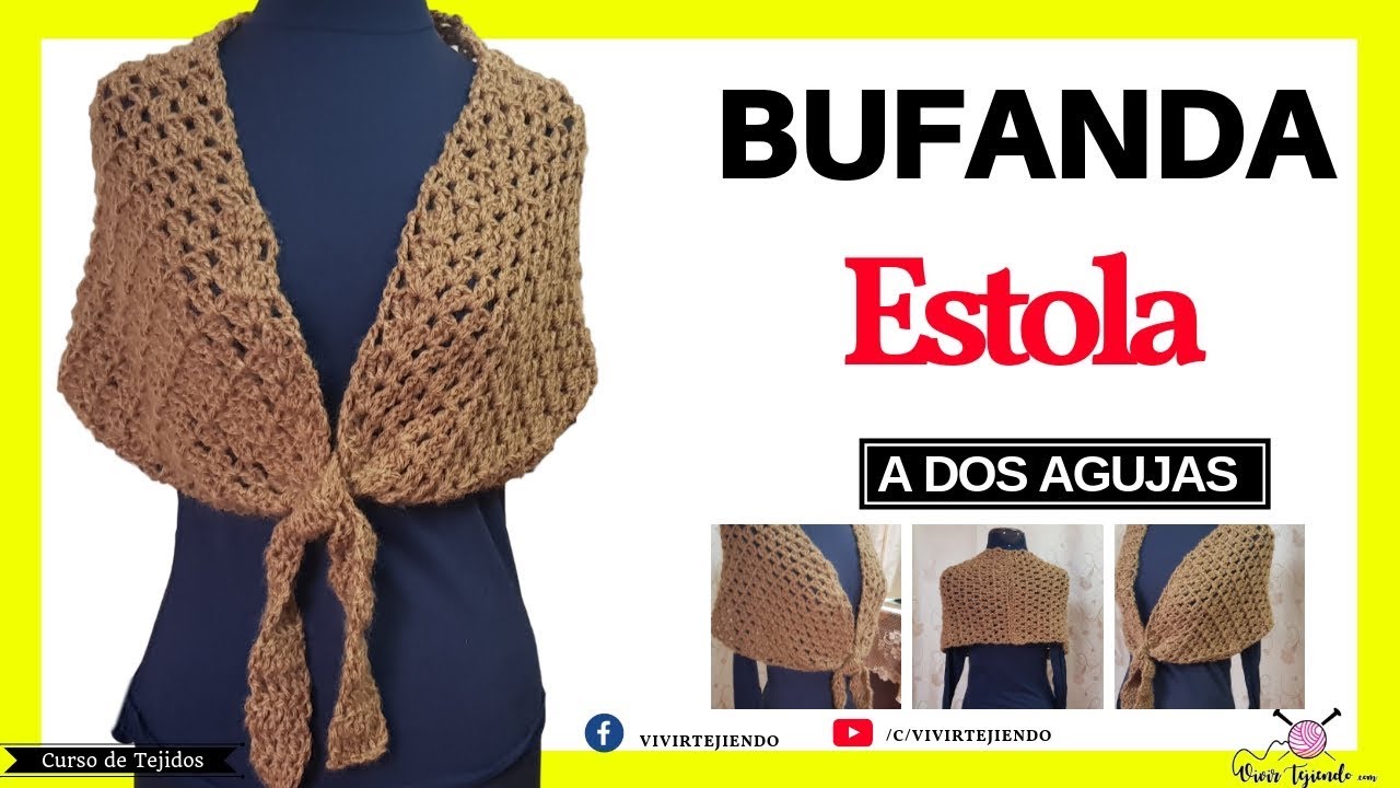 Bufanda estola crochet | Tejidos de a Ganchillos -