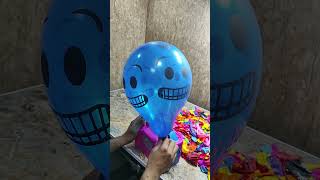 Blue Emoji Face Pop Blow Balloon