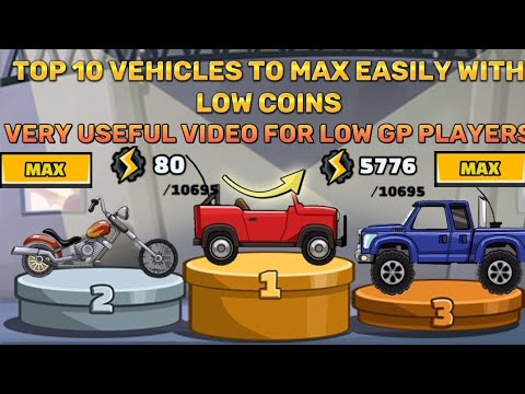 TOP 10 CHEAPEST VEHICLES TO INCREASE GARAGE POWER EASILY ? HILL CLIMB RACING 2 ?? #hillclimbracing2