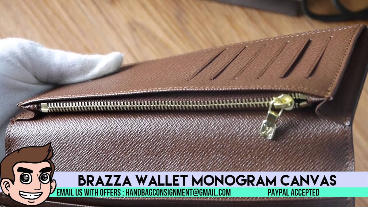 SALE: Louis Vuitton Brazza Wallet Monogram Canvas $699. - YouTube