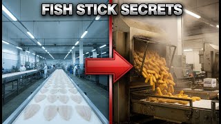 How Frozen Fish Sticks Are Made  Factory Food Processing Video