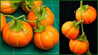 DIY fake fruits and vegetables   how to make fake fruit look real pumpkin