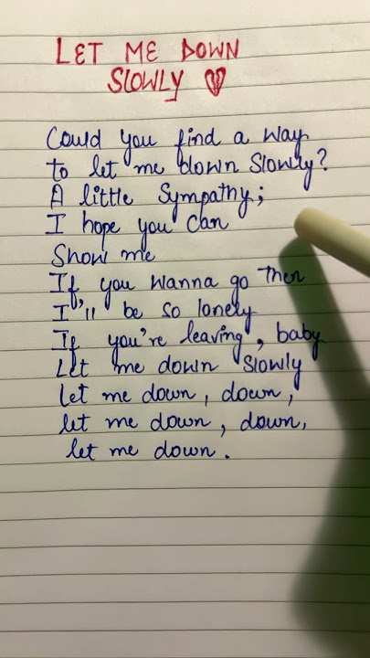 Let me down slowly ~ Alec Benjamin #letmedown #benjamin #songlyrics