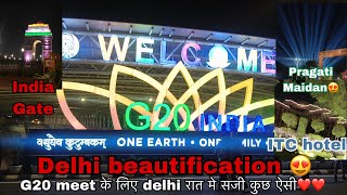 G20 Delhi Roads Night View || Delhi G20 Beautification || New India || Bharat g20 g20summit