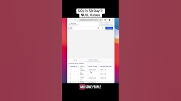 SQL in 30 Day 7: NULL Values