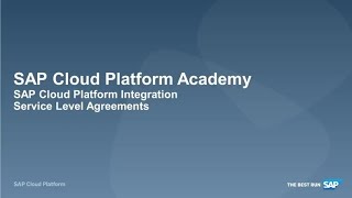 SAP Cloud Integration: Service Level Agreements