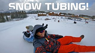 From UAE to Canada! Snow tubing in Lake Louise.