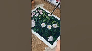 ✨easy wild rose painting- New gouache paints 🌹
