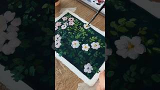 ✨easy wild rose painting- New gouache paints 🌹 screenshot 1