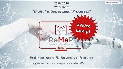 ReMeP 2020 virtual Video Excerpt: Digitalization Of Legal Processes