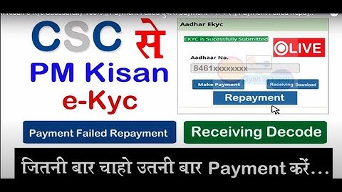 PM Kisan e-Kyc Sucessfully 100% || Payment Failed दुबारा payment कैसे करें || Payment Failed Repay..