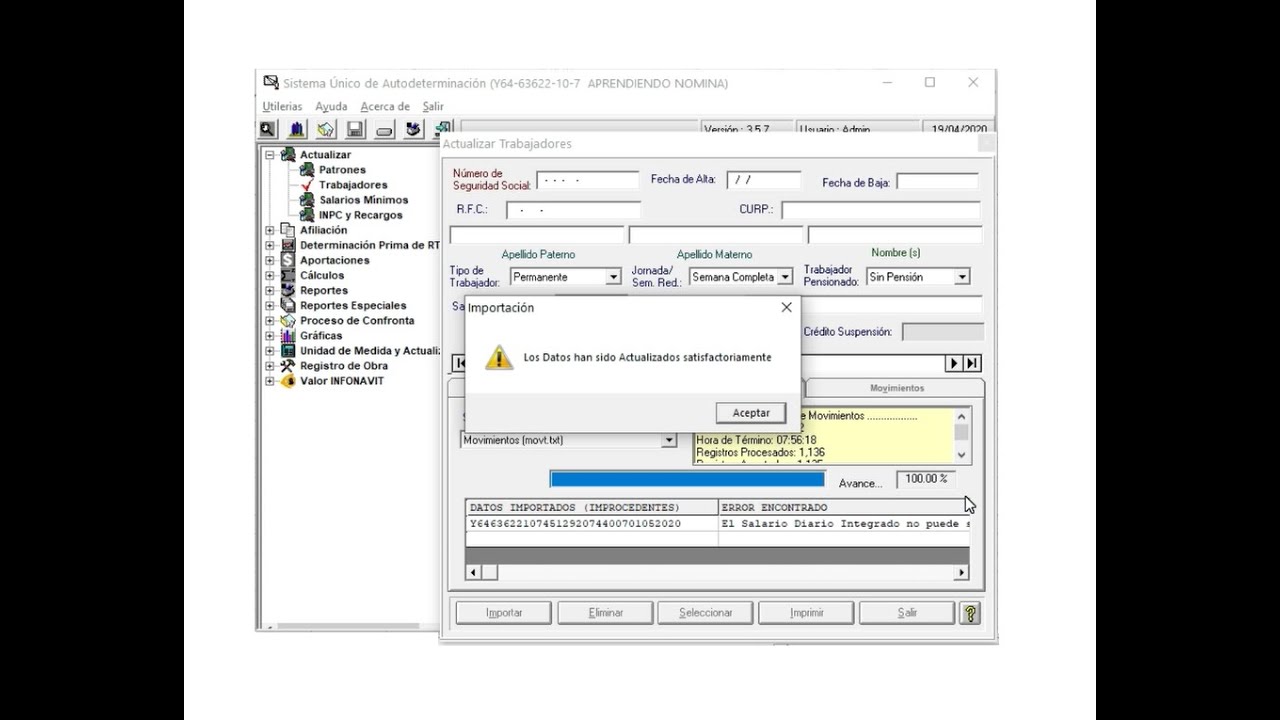 Avisos de modificación de salario base de cotización variable SUA IDSE