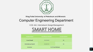 Smart Home using Cisco Packet Tracer - COE444 - KFUPM