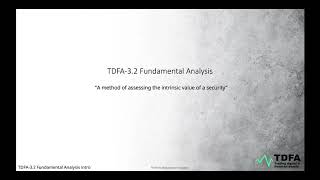 TDFA-3.2 Fundamental Analysis (introduction)