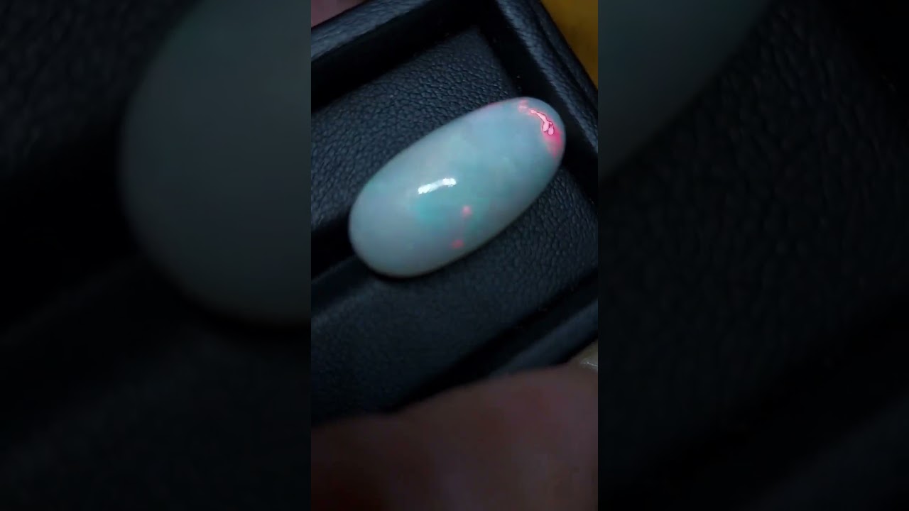 Long shaped white opal cabochon 16.00 CTS www.puritygems.etsy.com