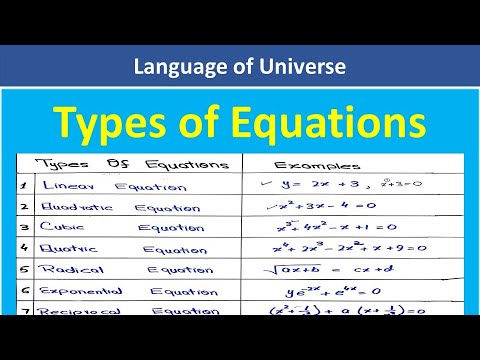 Types of Equation