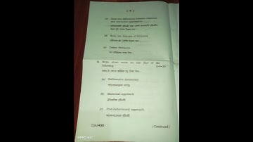 BA 1st semester Political Science Honours questions paper 2021-2022