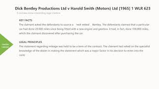 [Case Law Contract]['reliance on specialist'] Dick Bentley Productions Ltd v Harold Smith Ltd [1965]