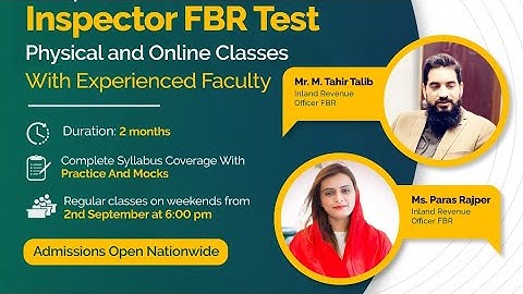 FBR Inland Revenue Inspector Test - Lecture 4