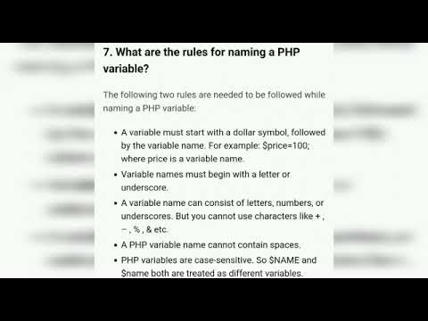 What are the rules for naming a PHP variable?