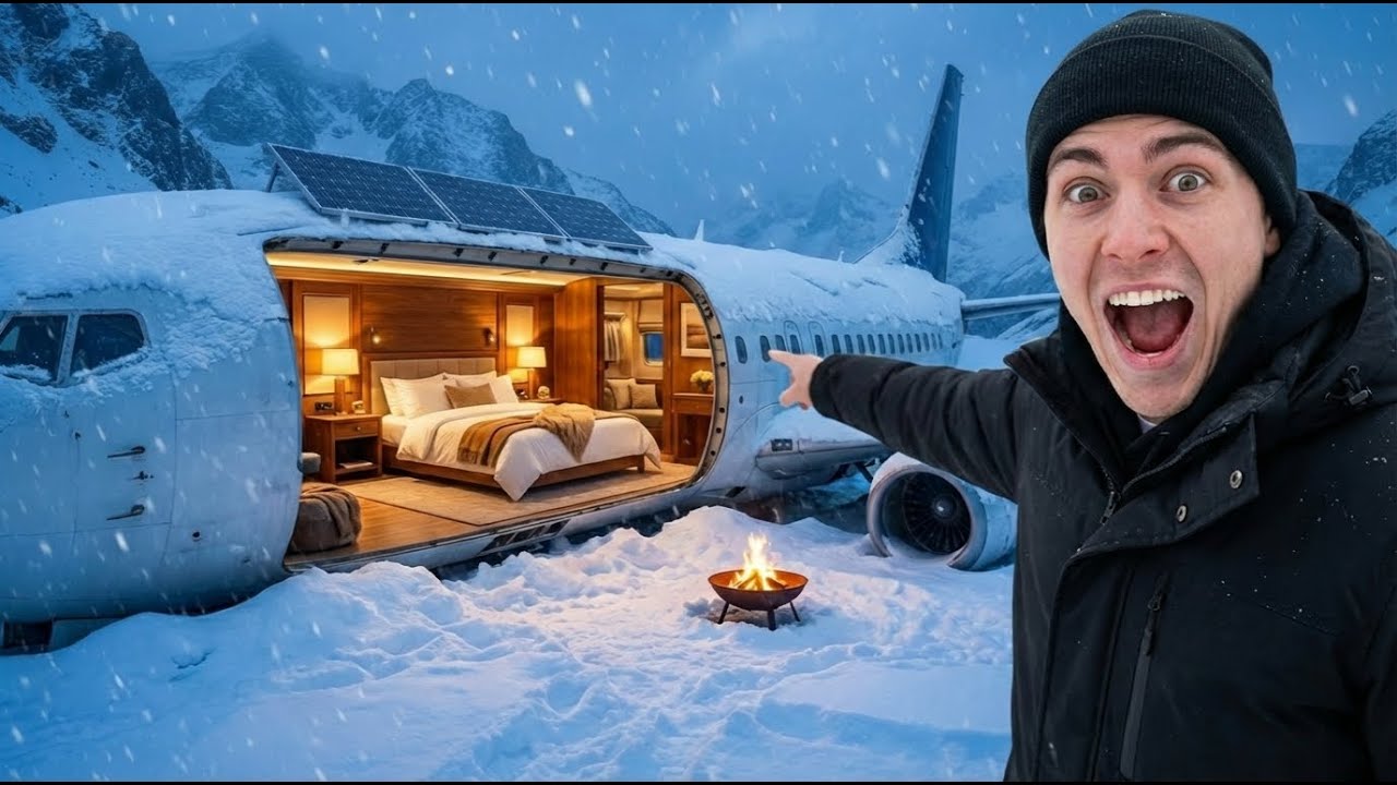 No One Expected It This Man Turned an Abandoned Airplane into a Luxury Hotel in Snowy Alps HD (ASMR)