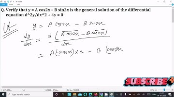 If y = A cos2x - B sin2x then prove d²y/dx² + 4y = 0