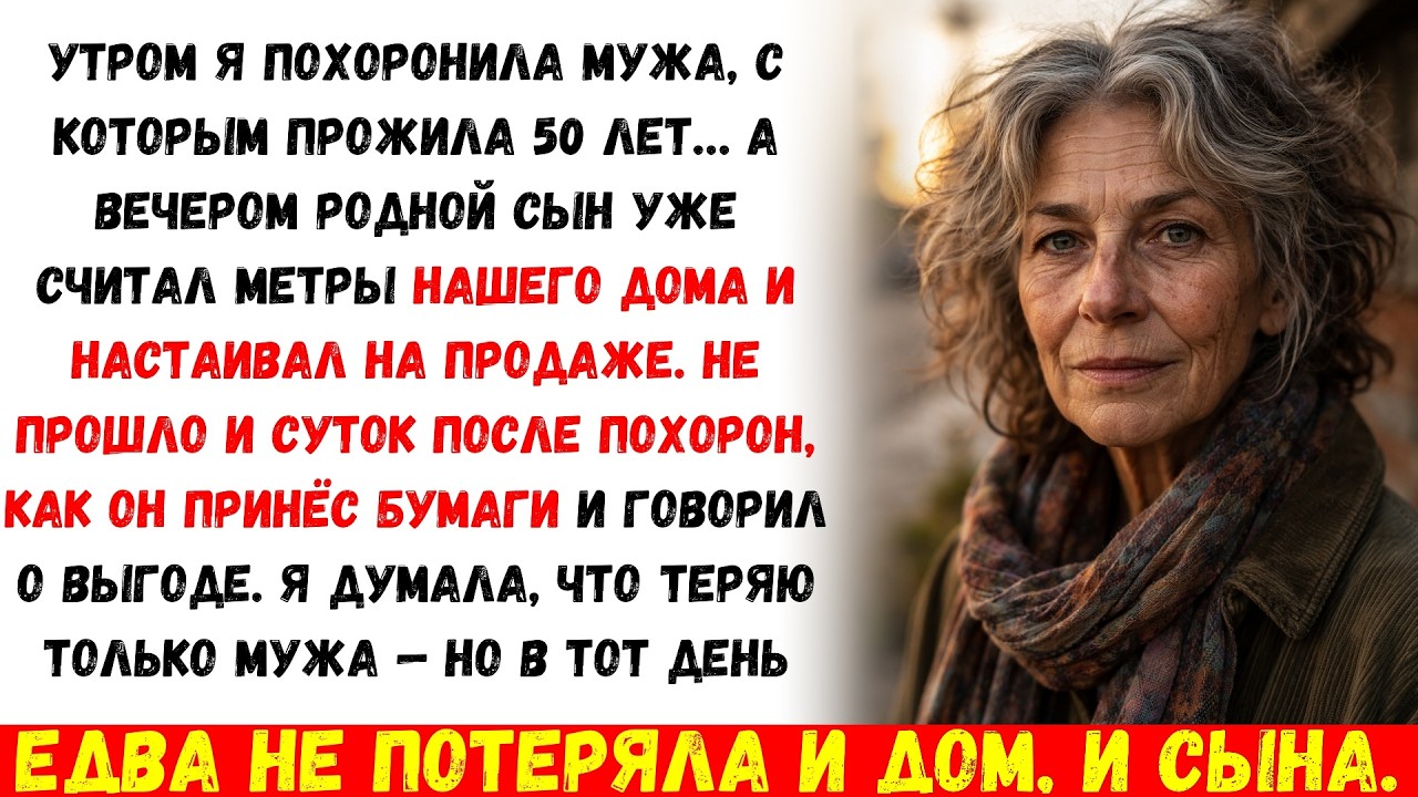 Утром похоронила мужа, а вечером сын потребовал продать наш дом…