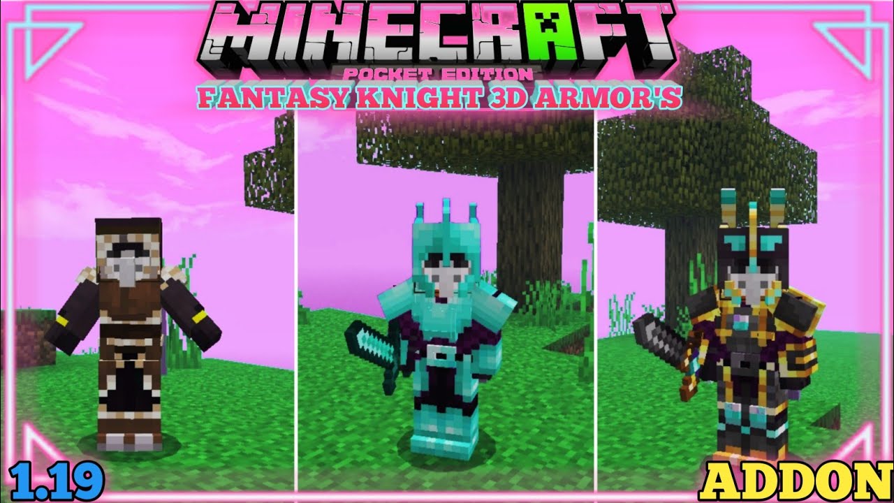 3D Armor's Addon For Minecraft1.19.51 | Fantasy Knight 3D Armor and Helmets! Addon