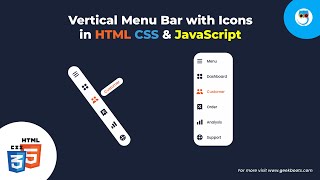 How to create a Vertical Menu Bar with Icons and Hover Effect in HTML CSS & JavaScript | Geekboots screenshot 4