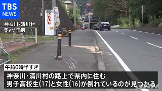 バイク事故で１０代の男女が死傷、神奈川・清川村