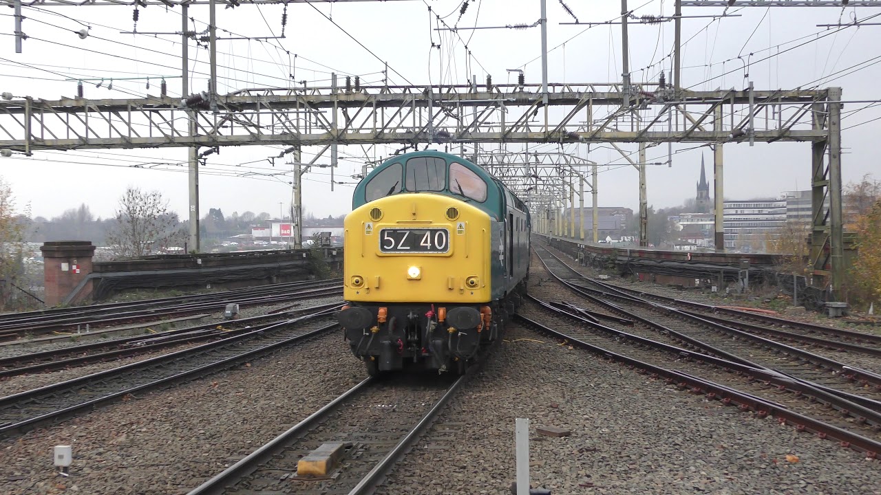 40145 and 40012 passing Stockport Edgeley Railway station YouTube