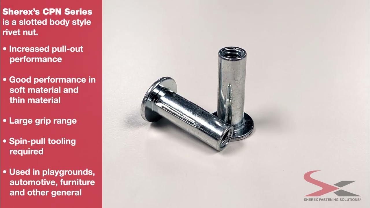 Sherex CPN Series Rivet Nut Straight Shank Slotted Body Rivet Nut