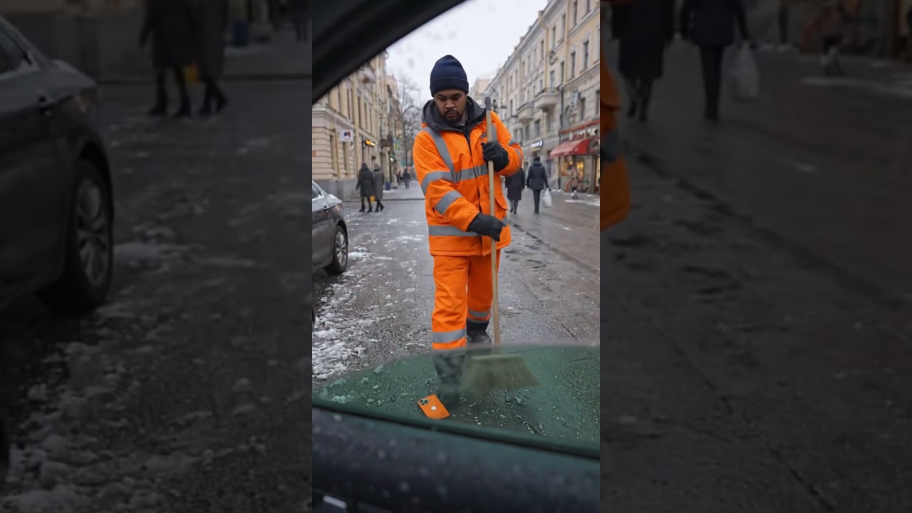 В Москве Дворник подобрал 17 Айфон и убежал