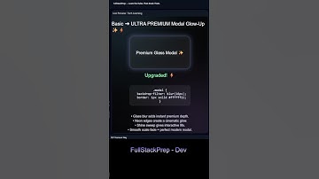 Stop Using Boring Modals 😭 Try This Premium One! ⚡ (Full CSS Breakdown!)  #fullstackprep #coding