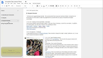 Create an Outline in Docs