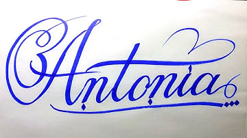 Antonia Name Signature Calligraphy Status | How to Cursive write with cut Marker #antonia @antonia