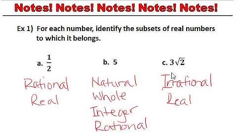 A1 L1 Classifying Real Numbers