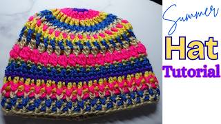 How I Crochet Colorful Hats Step By Step - YouTube