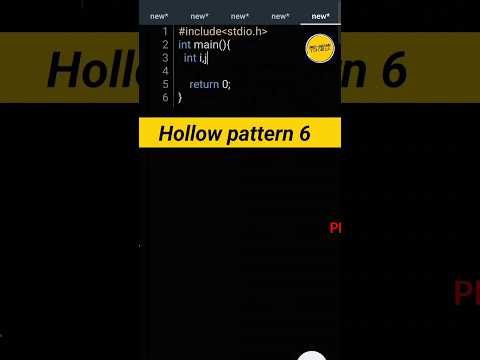 Hollow pattern 6 | c language for beginners #shortsfeed #shorts