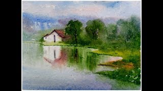 nature easy watercolor landscape morning paint