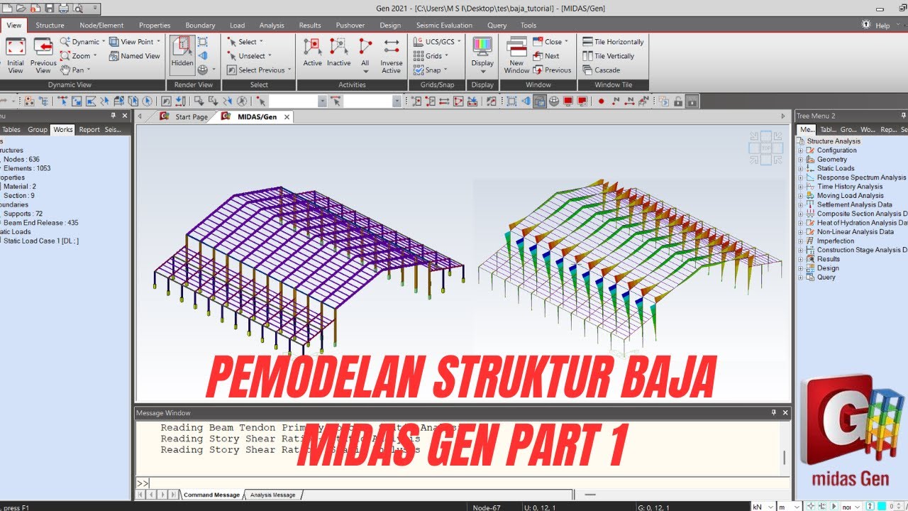 HOW TO MODELLING STEEL STRUCTURE MIDAS GEN | TUTORIAL PEMODELAN ...