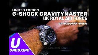 Unboxing Casio G-Shock Gravitymaster UK Royal Air Force Limited Edition GR-B200RAF-8AER