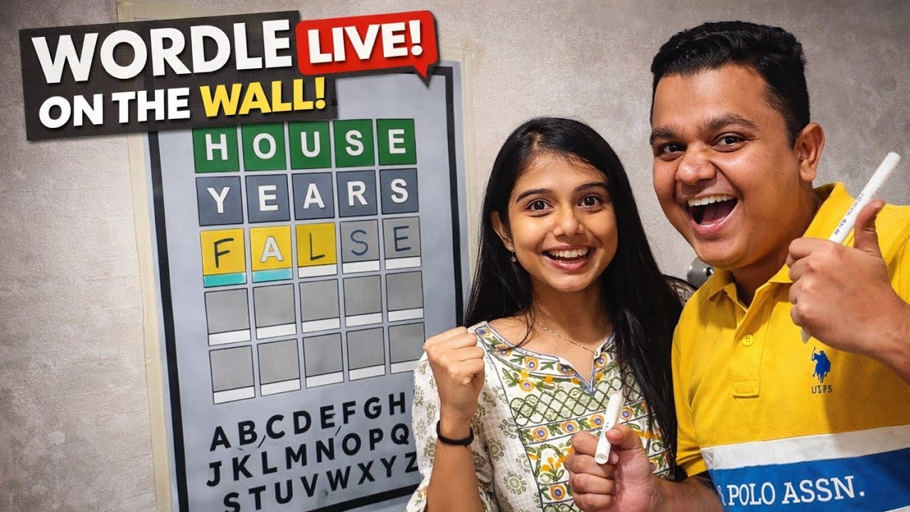 Jasmi&Yash are LIVE 🔴 Come Play Wordle on the Wall Pt. 3 🤪 #gamenight #couple #couplegames #fun
