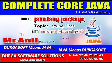 java.lang.package - String class - parameterized constructor of type StringBuffer Part - 3