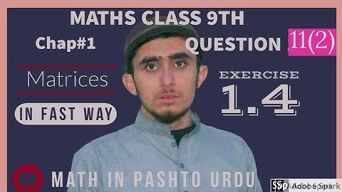 Math class 9 chapter 1 matrices exercise 1.4 question 11 part(ii)