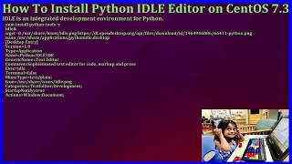 how to install python idle editor on centos 7.3