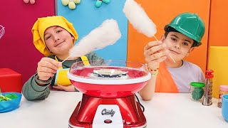 Çocuk videoları. Tamirci Serdar pamuk şeker makinesi bozulunca tamir ediyor. Tamircilik oyunu