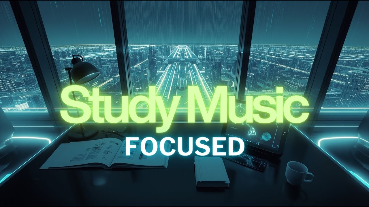 Nighttime Study vibes - Lofi science Music. #backgroundmusic  #lofimusic  #lightningstorm  #tron